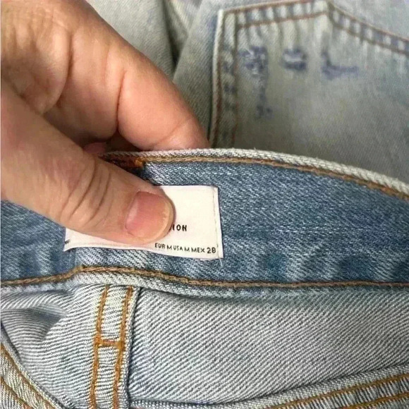 Zara  Woman Distressed Denim Mini Skirt Size 28 - Picture 9 of 9